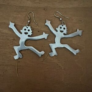 Jumping for joy retro earrings. Very light weight.